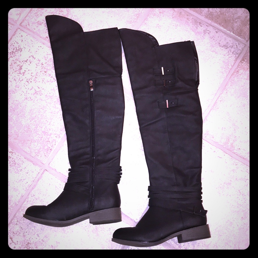 Justfab Black over the knee boots